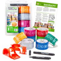 uBoxes Smart Move 3 Bedroom Labeling Tape, 8 Rolls of Color Coded Tape, 2 Dispensers, 2 Markers