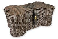 Bone Dry DII Medium Wicker-Like Bone Shape Storage Basket, 21x13x8, Pet Organizer Bin for Home Décor, Pet Toy, Blankets, Leashes and Food
