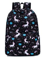 H HIKKER-LINK Unicorn Backpack Laptop Bags School Bookbag Hiking Daypack Black
