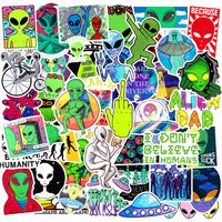 Alien Stickers for Laptop 50PCS,Cool Graffiti UFO Human Sticker Decals for Car,Water Bottle,Skateboard,Motorcycle,Phone,Bicycle,Luggage,Guitar,Bike
