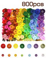 800 Pcs Assorted Sizes Resin Buttons,Round Craft Buttons for Sewing DIY Crafts,Children's Manual Button Painting
