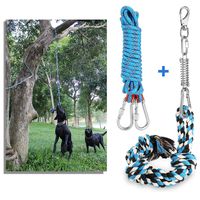 DIBBATU Spring Pole Dog Rope Toys with a Big Spring Pole Kit, Strong Dog Rope Toy and a 16ft Rope for Pitbull & Medium to Large Dogs Outdoor Hanging Exercise Rope Pull & Tug of War Toy-Muscle Builder