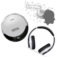 Coby portable compact CD player With bonus I-kool Freeze Ultimate headphones (silver/White)