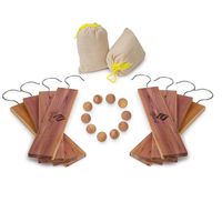 American Cedar Large Hang Ups Set - 10 Cedar Hangers & Cedar Balls , 2 Cedar Sachet - 100% Natural Fragrance Best moth protection & moth repellent