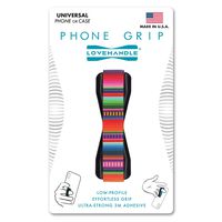 LOVEHANDLE Universal Phone Grip for Most Smartphones, Mini Tablets and Cases - Serape Design Colored Elastic Finger Strap with Black Base (LH-01Serape)