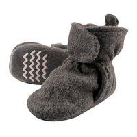 Hudson Baby Unisex Baby Cozy Fleece Booties, Dark Gray, 6-12 Months
