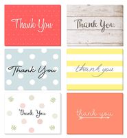 (48 Pack) Thank You Cards Set with Envelopes - Professional Paper with red Yellow Silver Blue Pink Designs and Blank White Inside - Bulk Pack of Notes Perfect for Baby Shower Wedding Birthday Party
