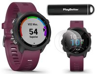Garmin Forerunner 245 (Berry) Running GPS Watch Power Bundle | +HD Screen Protectors & PlayBetter Portable Charger | Advanced Analytics, Heart Rate, PulseOx 2019 010-02120-01