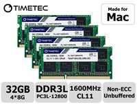 Timetec Hynix IC 32GB KIT(4x8GB) Compatible for Apple DDR3L 1600MHz PC3L-12800 SODIMM Memory Upgrade for iMac Mid 2011, Late 2012, Late 2013, Late 2014 Retina 5K, Mid 2015 Retina 5K (32GB KIT(4x8GB))