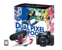 Canon EOS M50 Video Creator Kit with EF-M15-45mm Lens, Rode VIDEOMIC GO, and 32GB Sandisk Memory Card - Black