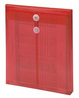 Smead Poly Envelope, 1-1/4" Expansion, String-Tie Closure, Top Load, Letter Size, Red, 5 per Pack (89547)