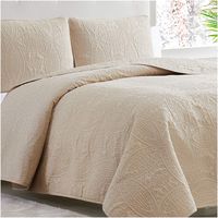 Mellanni Bedspread Coverlet Set Beige - Comforter Bedding Cover - Oversized 3-Piece Quilt Set (Full/Queen, Beige)