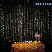 Black PartyDelight Sequin Backdrop, Photography, 6x6 Ft