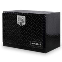 ARKSEN 24 Inch Durable Aluminum Diamond Plate Tool Box Pickup Truck ATV Durable Underbody Trailer Storage Lock W/Key, Black