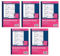 Adams Money and Rent Receipt Book, 3-Part (2-Pack/ 10 Total)