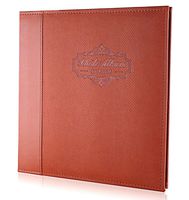 Photo Album Self Adhesive Scrapbook - Premium Leather Cover Double-Side Page Albums Hold Vertical and Horizontal Photos for 4x6, 5x7,6x8,8x10,etc (Brown)