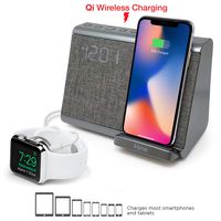 iHome iBTW39 Bluetooth Dual Alarm Clock with Wireless Charging, Speakerphone and USB Charging Port