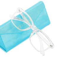 MEETSUN Blue Light Blocking Glasses, Anti Eye Strain Headache (Sleep Better),Computer Reading Glasses UV400 Transparent Lens (Clear Frame + Exquisite Case, 53)