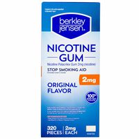 Berkley Jensen Uncoated Nicotine Gum, 320ct./2mg (Pack of 6)