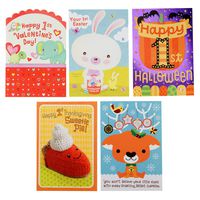 Hallmark Baby's 1st for All Seasons Card Assortment, Halloween/Thanksgiving/Christmas/Valentine's Day/Easter (5 Cards with Envelopes)