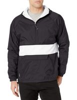 Charles River Apparel Wind & Water-Resistant Pullover Rain Jacket (Reg/Ext Sizes), Black/White, 3XL