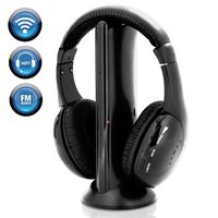 Stereo Wireless Over Ear Headphones - Hi-fi Headphone Professional Black Monitor Headset with 30m Range, Noise Isolation Padding, Microphone - TV, Computer, Gaming Console iPod Phone - Pyle Home PHPW5