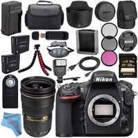 Nikon D810 DSLR Camera 1542 + Nikon AF-S NIKKOR 24-70mm ED Lens + 77mm 3 Piece Filter Kit + EN-EL15 Lithium Ion Battery + External Rapid Charger + Sony 128GB SDXC Card Bundle