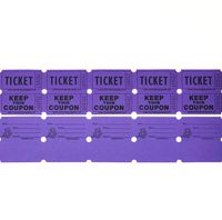Rmix 100 Purple Raffle Tickets Double Roll 50/50 Carnival Fair Split The Pot One Hundred Consecutively Numbered Fundraiser Festival Event Party Door Prize Drawing Perforated Stubs