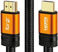 IBRA Orange HDMI Cable 6ft(2 Pack) - HDMI 2.0 (4K) Ready - 18Gbps- 28AWG Braided Cord -Gold Plated Connectors - Ethernet, ARC - Video 4K 2160p, HD 1080p, 3D - Xbox Playstation PS3 PS4 PC Apple TV