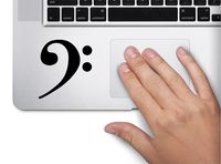 Bass F Clef Musical Note Symbol Decal Funny Laptop Skin Macbook Trackpad Keypad Sticker Window