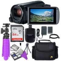 Canon VIXIA HF R80 Camcorder with Sandisk 64 GB SD Memory Card + Accessory Bundle