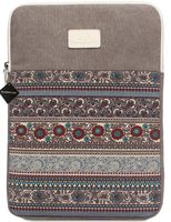 15 Inch Bohemian Canvas Protective Laptop Sleeve Bag Notebook Case Cover for MacBook, Chromebook, Acer, Dell, HP, Samsung, Sony (Vertical, Gray)