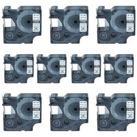 SuperInk Industrial Flexible Nylon Label Tape Compatible for Dymo 18489 (3/4"x11.5ft) Rhino 4200 5000 5200 6000 Label Maker (10PK Black on White)