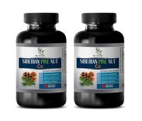 Brain Health and Memory - Siberian Pine NUT Oil - Dietary Supplement - Cholesterol reducing Supplements - 2 Bottles 120 Softgels