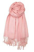 Achillea Large Soft Silky Pashmina Shawl Wrap Scarf in Solid Colors (Blush Pink)