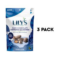 Dark Chocolate Style Covered Almonds By Lily's Sweets | Stevia Sweetened, No Added Sugar, Low-Carb, Keto-Friendly, Gluten-Free & Non-Gmo | 3.5 oz, Pack of 3