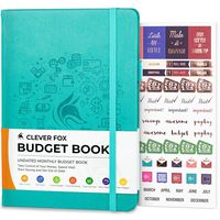 Clever Fox Budget Book - Financial Planner Organizer & Expense Tracker Notebook. Money Planner Account Book for Household Monthly Budgeting and Personal Finance. Compact Size (5.3" x 7.7") - Turquoise