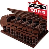 X-PROTECTOR Premium Ultra Large Pack Felt Furniture Pads 181 Piece! Felt Pads Furniture Feet All Sizes - Your Best Wood Floor Protectors. Protect Your Hardwood Flooring with 100% Satisfaction!