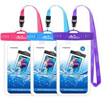MoKo Waterproof Phone Pouch [3 Pack], Underwater Clear Phone Case Dry Bag with Lanyard Compatible with iPhone 11/11 Pro Max, X/Xs/Xr/Xs Max, 8/7/6 Plus, Samsung S10/S9/S8 Plus, S10e, S20, Note 10/9/8
