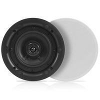 6.5" Ceiling Wall Dual Speakers - 2-Way Full Range Stereo Sound (Pair) Universal Flush Mount Design w/ 70Hz - 20kHz Frequency Response 480 Power Watts Peak & 2 Magnetic Speaker Grills - Pyle PWRC63