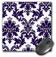 3dRose LLC 8 x 8 x 0.25 Inches Mouse Pad, Purple Damask (mp_35859_1)