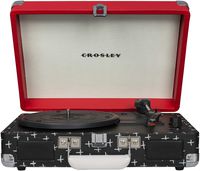 Crosley Cruiser Vintage 3-Speed Suitcase Turntable, Red/Black/White