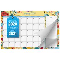 Desk Calendar 2020 11" x 17"- 18 Month Floral Desktop Wall Calendar Pad with Notes Section for Easy Planning - January 2020 - June 2021