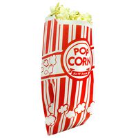 Popcorn Bags Coated for Leak/Tear Resistance. Single Serving 1oz Paper Sleeves in Nostalgic Red/White Design. Great Movie Theme Party Supplies or for Old Fashioned Carnivals & Fundraisers! (200)