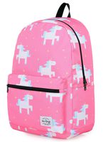 TRENDYMAX Backpack Cute for School | 16"x12"x6" | Holds 15.4-inch Laptop | Unicorns, Pink