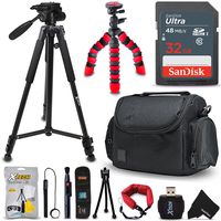 Pro Accessories Bundle Kit for Digital & DSLR Cameras Includes: 32GB SD Memory Card, Premium Case/Bag, 72" Tripod, Flexible Tripod, Card Reader, Cleaning Tool Kit + HeroFiber Microfiber Cloth