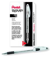 Pentel BK90A R.S.V.P. Stick Ballpoint Pen, .7mm, Trans Barrel, Black Ink (Pack of 12)