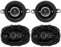 Package: Pair of Kicker 43DSC69304 6"x9" 360 Watt 3-Way Speakers With 4-Ohm Impedance + Pair of Kicker 43DSC3504 DSC350 80 Watt 3.5" 2-Way Car Stereo Speakers