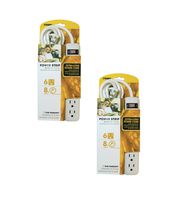 Prime Wire & Cable PB801115-2-Pk 6-Outlet Power Strip with 8-Feet Cord, 2-Pack, White