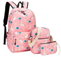 School Backpacks for Girls Kids Bookbags Lightweight Water-resistant Backpack Elementary Schoolbag Set Pink